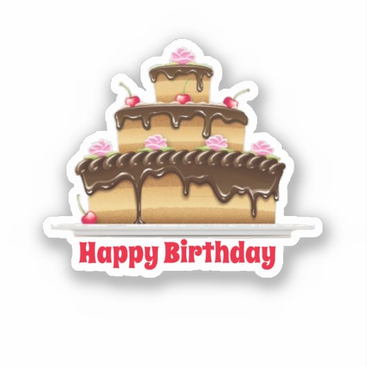 Sticker Bon gâteau d'anniversaire (Recto)