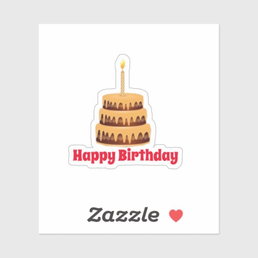 Sticker Bon gâteau d'anniversaire (Feuille)