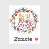 Sticker Bon thanksgiving automne Feuilles d'automne Wreath (Feuille)