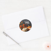Sticker bon thanksgiving Citrouille Fleurs (Enveloppe)