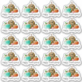 Sticker Bon thanksgiving Cute Parties scintillant Citrouil (Devant)