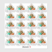 Sticker Bon thanksgiving Cute Parties scintillant Citrouil (Feuille)