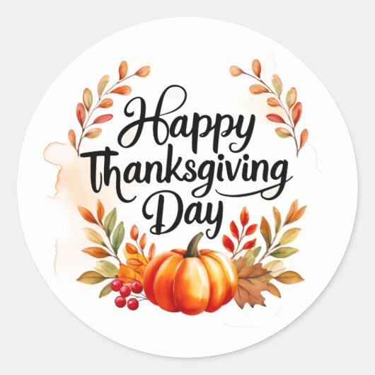 Sticker bon thanksgiving Day Circle (Devant)