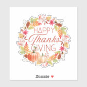 Sticker Bon thanksgiving Floral Automne Wreath (Feuille)