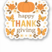 Sticker Bon thanksgiving Floral Citrouille classique T-shi (Devant)