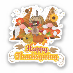 Sticker Bon thanksgiving Gnome