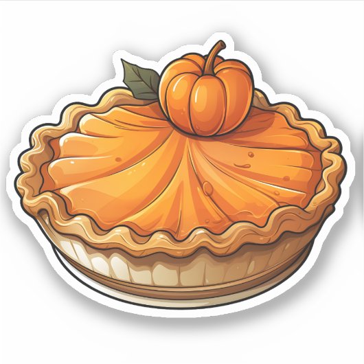 Sticker Bon thanksgiving mignon caricature Citrouille oran (Devant)
