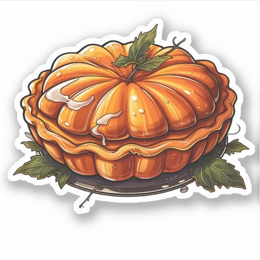 Sticker Bon thanksgiving Vacances Cartographie Citrouille  (Devant)