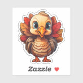 Sticker Bon thanksgiving Vacances Cute Turquie (Feuille)