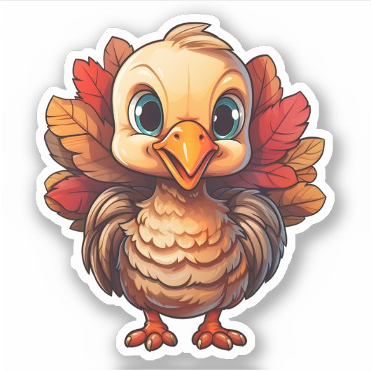 Sticker Bon thanksgiving Vacances Cute Turquie (Devant)