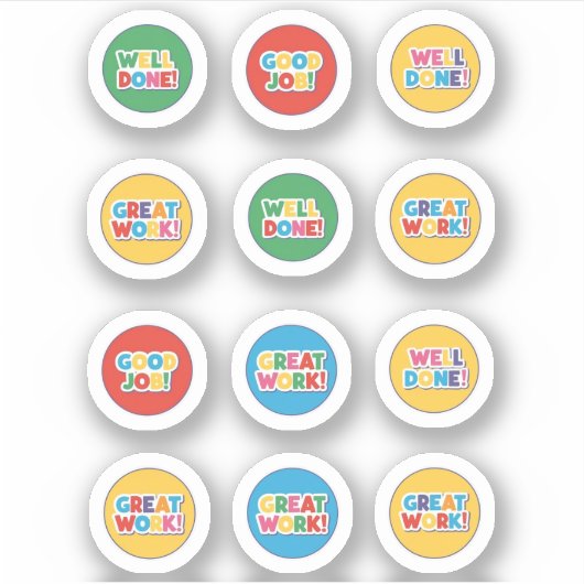 Sticker Bon travail, excellent travail, beau travail (Devant)