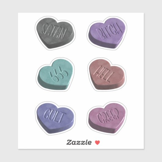 Sticker Bonbons Coeurs déplaisants (Feuille)