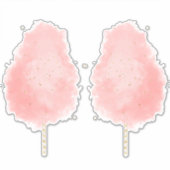 Sticker Bonbons de coton parties scintillant rose pêche or (Devant)