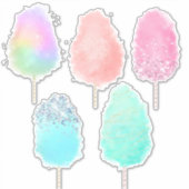 Sticker Bonbons de coton pastel aquarelle et brillant mign (Devant)
