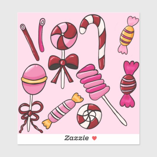 Sticker Bonbons mignons (Feuille)