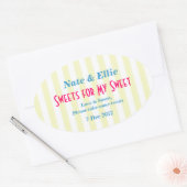 Sticker "bonbons pour ma douce" jaune et blanc (Enveloppe)