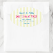 Sticker "bonbons pour ma douce" jaune et blanc (Sac)