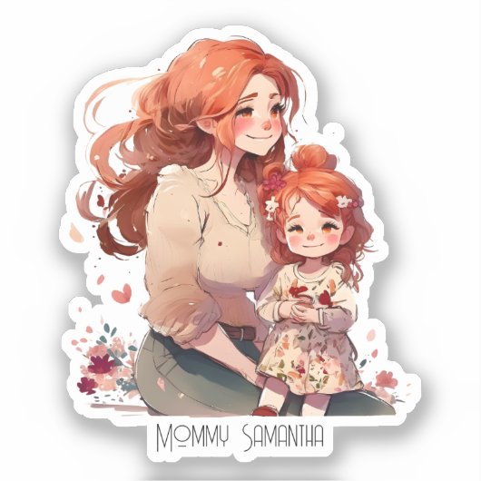 Sticker Bond adorable maman et fille (13) (Recto)