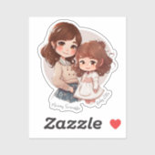Sticker Bond adorable maman et fille (4) (Feuille)