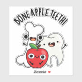 Sticker Bone Apple Teeth Funny Bona Appetit Pun  (Feuille)