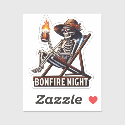 Sticker Bonfire Night - Beach Camping (Feuille)