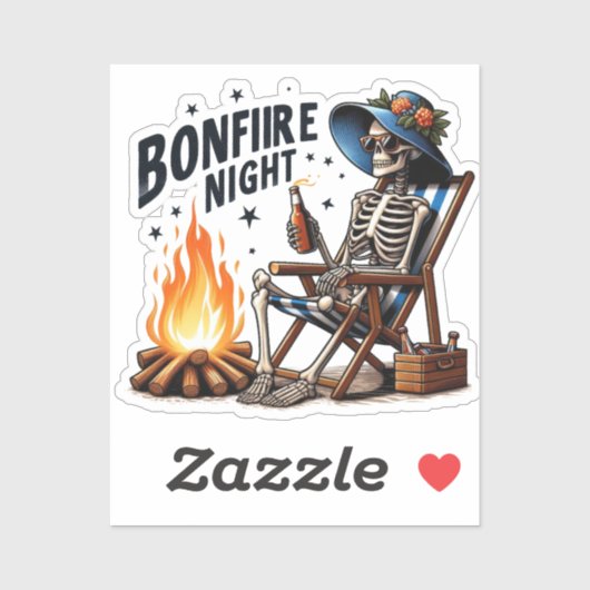 Sticker Bonfire Night - Beach Camping (2) (Feuille)