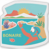 Sticker bonheur de plongée à Bonaire (Devant)