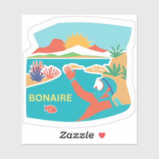 Sticker bonheur de plongée à Bonaire (Feuille)