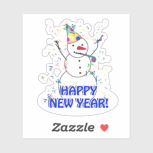Sticker Bonhomme de neige Bonne Année