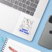 Sticker Bonhomme de neige Bonne Année (Ordinateur portable avec iPhone)
