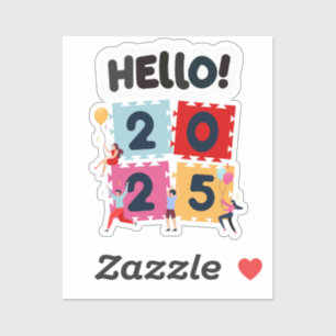 Sticker Bonjour 2025 Joyeux Nouvel An Nouvel An