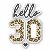 Sticker Bonjour 30 | Empreinte de guépard pour le 30e anni (Devant)