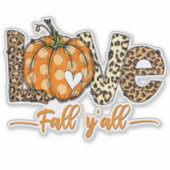 Sticker Bonjour Automne Amour Citrouille Automne Y'All Leo (Devant)