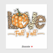 Sticker Bonjour Automne Amour Citrouille Automne Y'All Leo (Feuille)