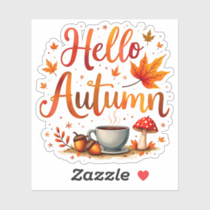 Sticker Bonjour Automne, nostalgie cosy
