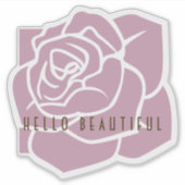 Sticker Bonjour Belle - Simple Moderne Rose Rose Rose Flor (Devant)