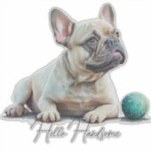 Sticker Bonjour Bouledogue Français (Devant)