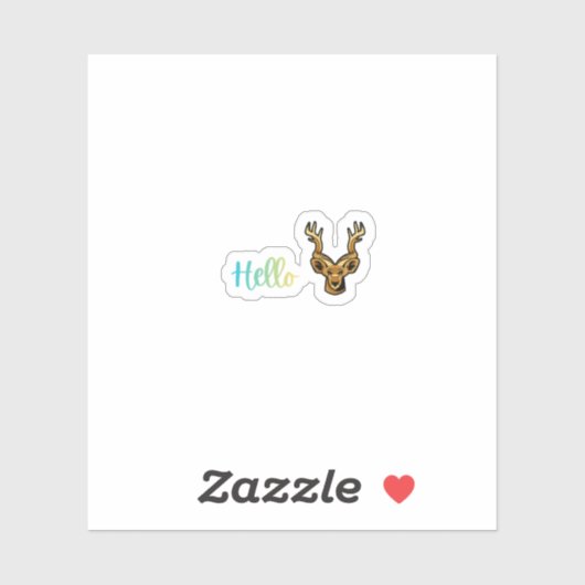 Sticker Bonjour Cerf (Feuille)