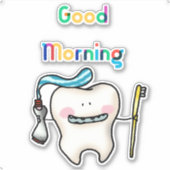 Sticker bonjour ( drôle de dent ) (Devant)
