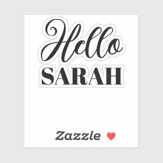 Sticker Bonjour et votre nom (Feuille)