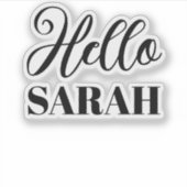 Sticker Bonjour et votre nom (Devant)