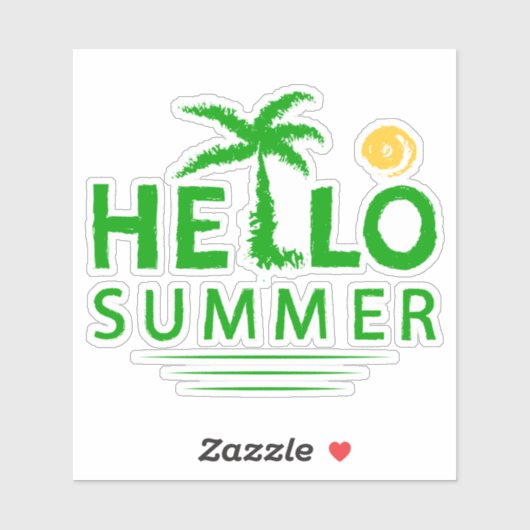 Sticker Bonjour été (Feuille)