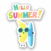 Sticker Bonjour été ! Cool Banana drôle vacances (Recto)