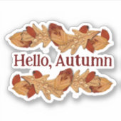 Sticker Bonjour, Feuilles d'automne (Devant)