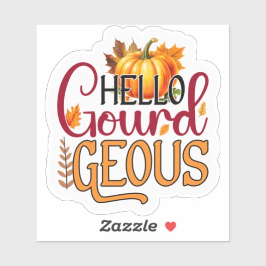 Sticker Bonjour, Gourdgous ! (Feuille)