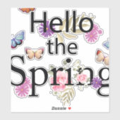 Sticker Bonjour La Fleur De Printemps (Feuille)