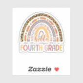 Sticker Bonjour Leopard Rainbow De 4E Année Retour À L'Éco (Feuille)