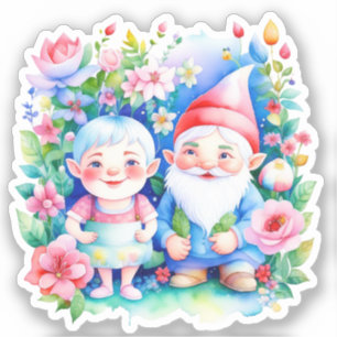 Sticker Bonjour, M. et Mme Clause Noël