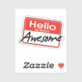 Sticker Bonjour . Mon nom est génial (Feuille)