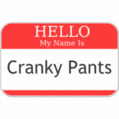 Sticker Bonjour Mon Nom Est Pantalon Cranky (Devant)